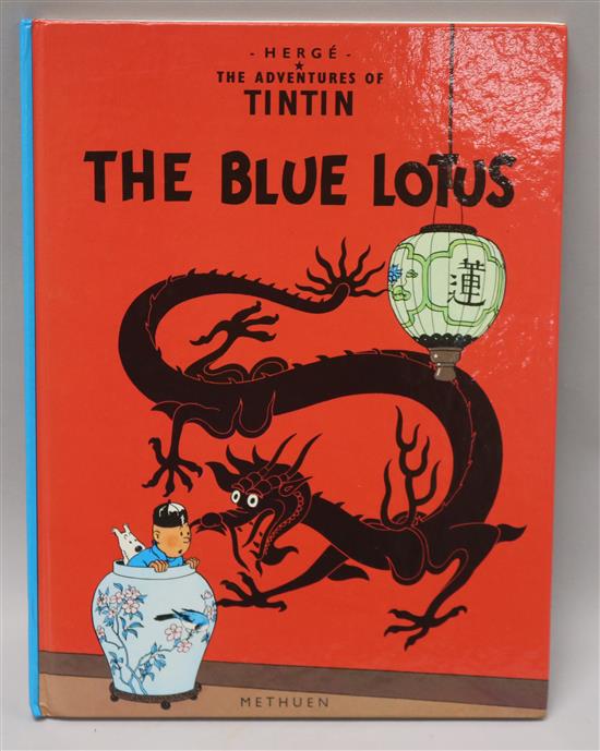 A collection of Tintin books